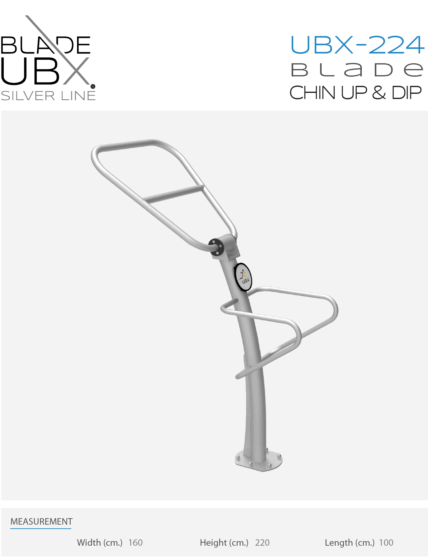 ubx-224 blade chin up and dip - אורבניקס - מתקן כושר - מתח משולב מקבילים