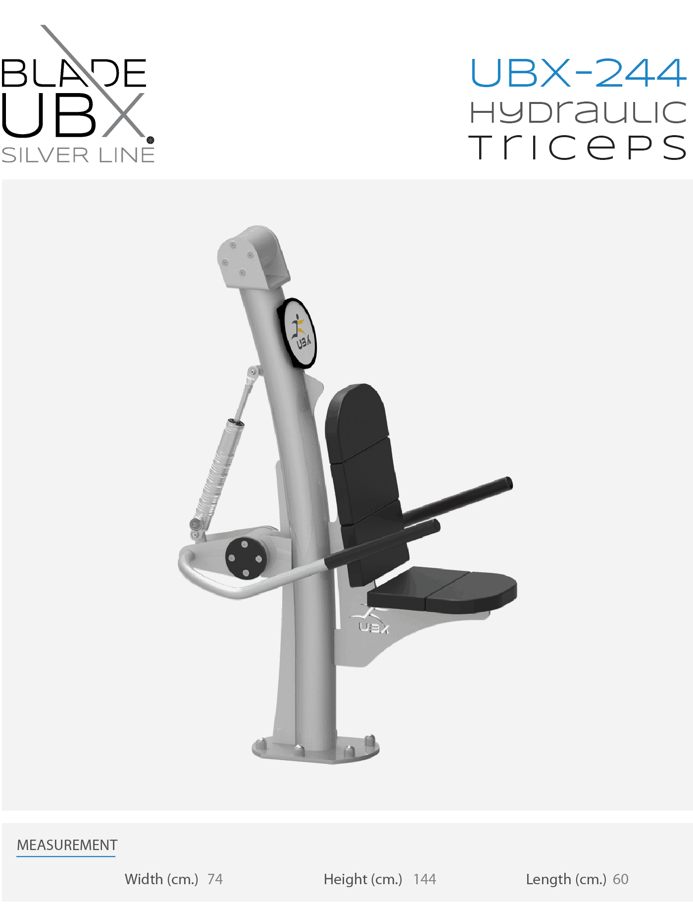 ubx-244 hydraulic triceps - אורבניקס - מתקן כושר - מאמן זרוע אחורית
