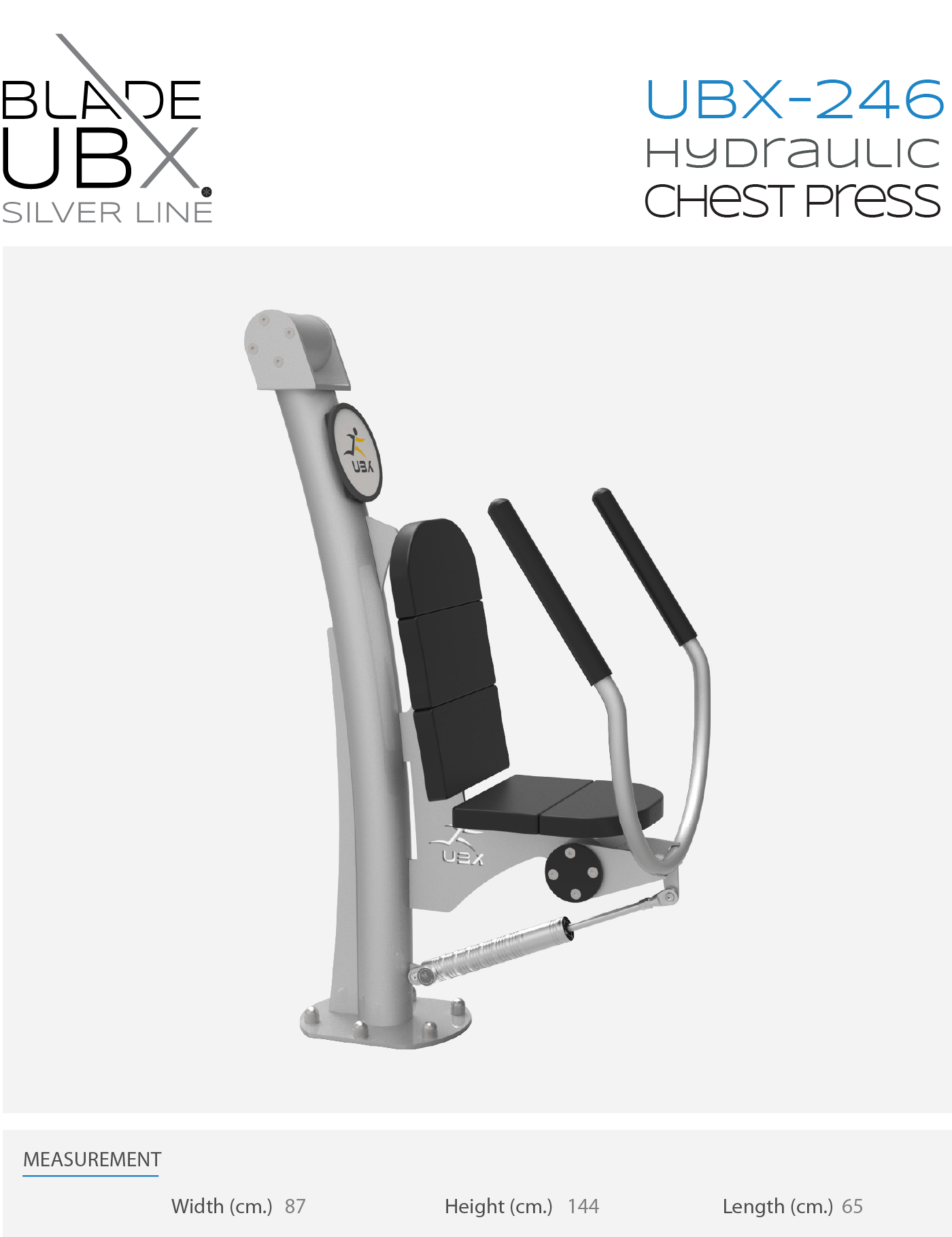 ubx-246 hydraulic chest press - אורבניקס - מתקן כושר - מאמן חתירה הידראולי