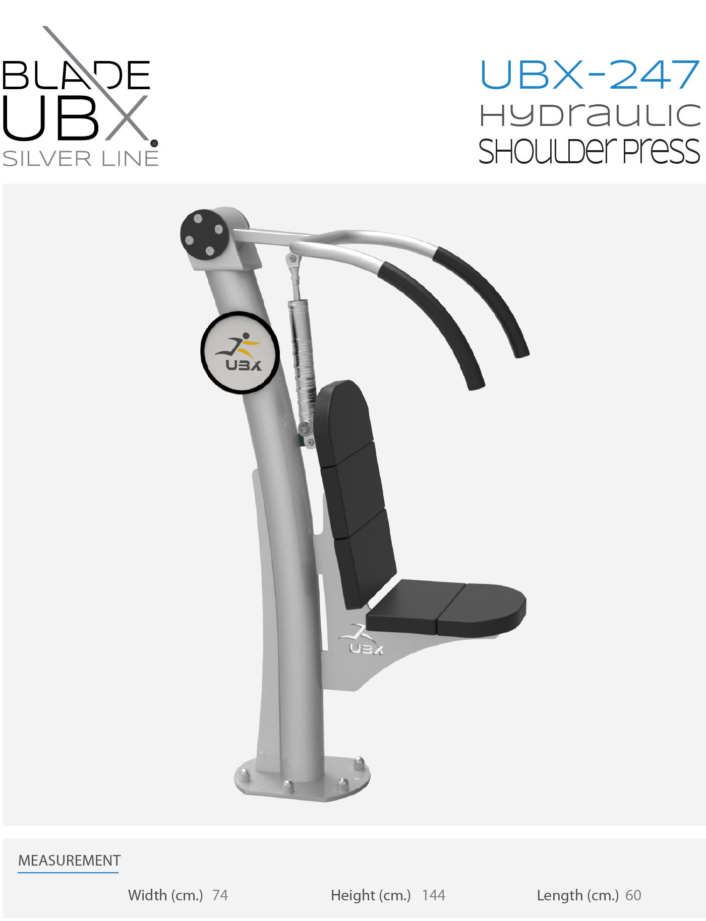 ubx-247 hydraulic shoulder press - אורבניקס - מתקן כושר - מאמן כתף