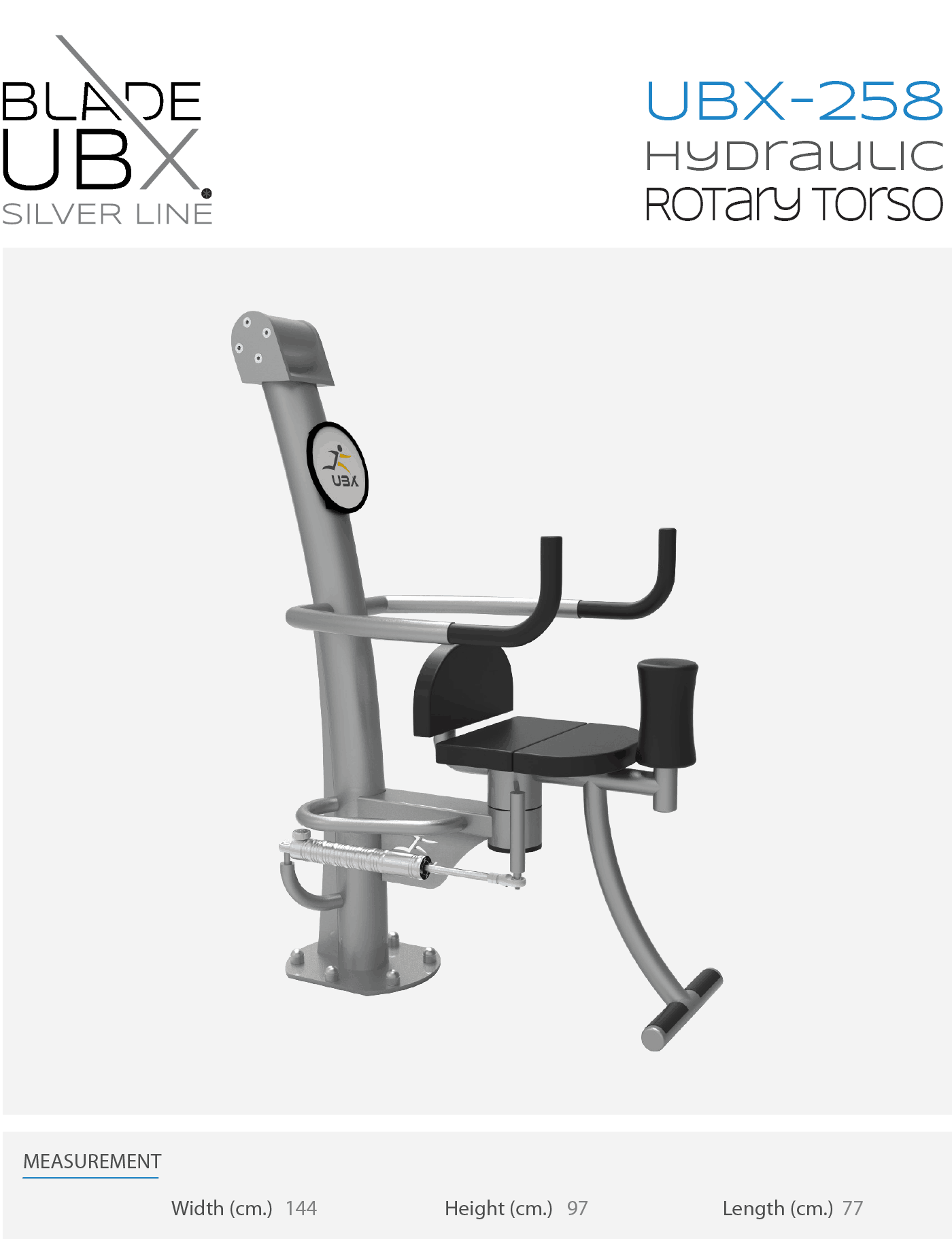 ubx-258 hydraulic rotary torso - אורבניקס - מתקן כושר - מאמן חתירה