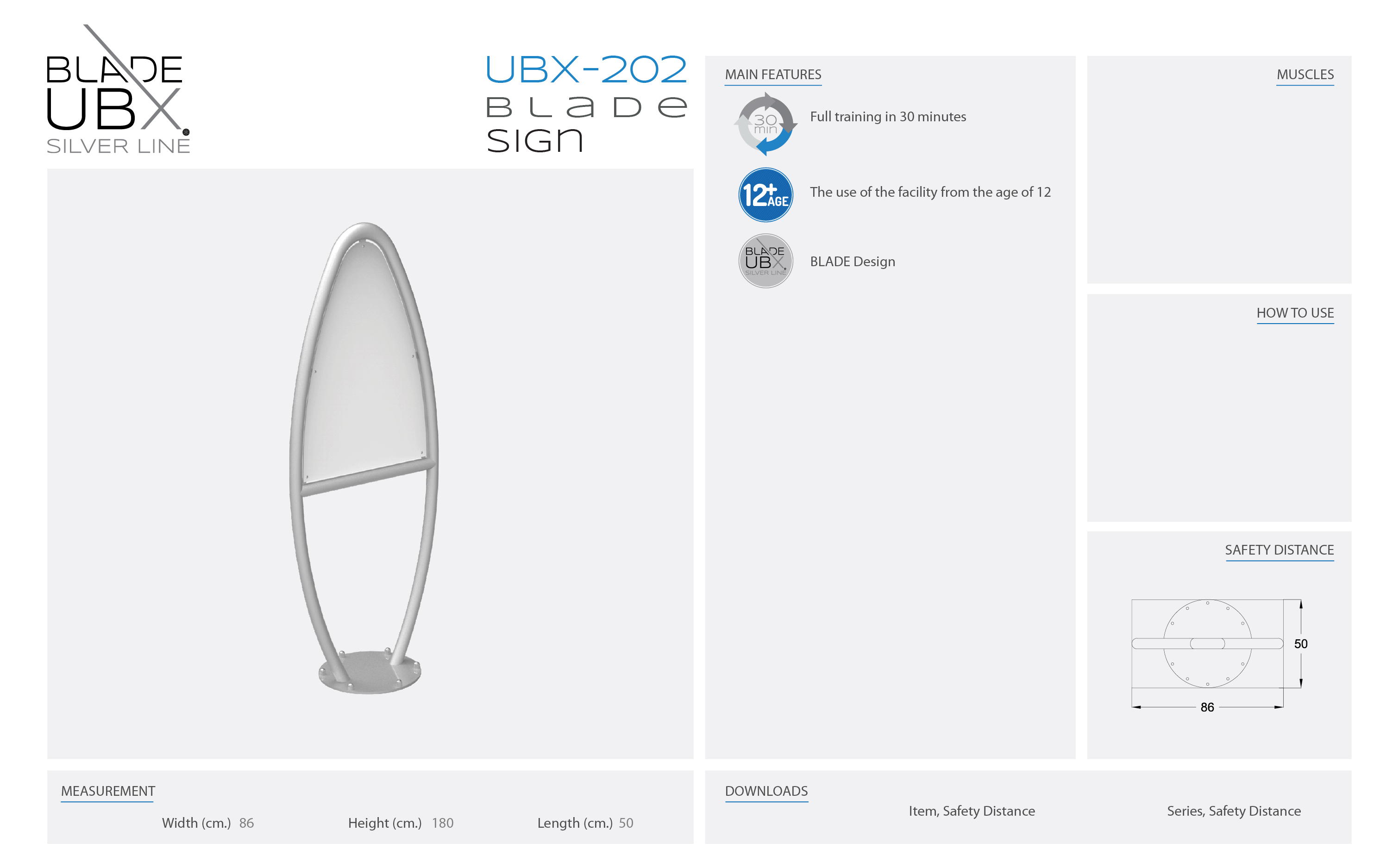 ubx-202 blade sign -  אורבניקס - מתקן כושר - שלט כניסה