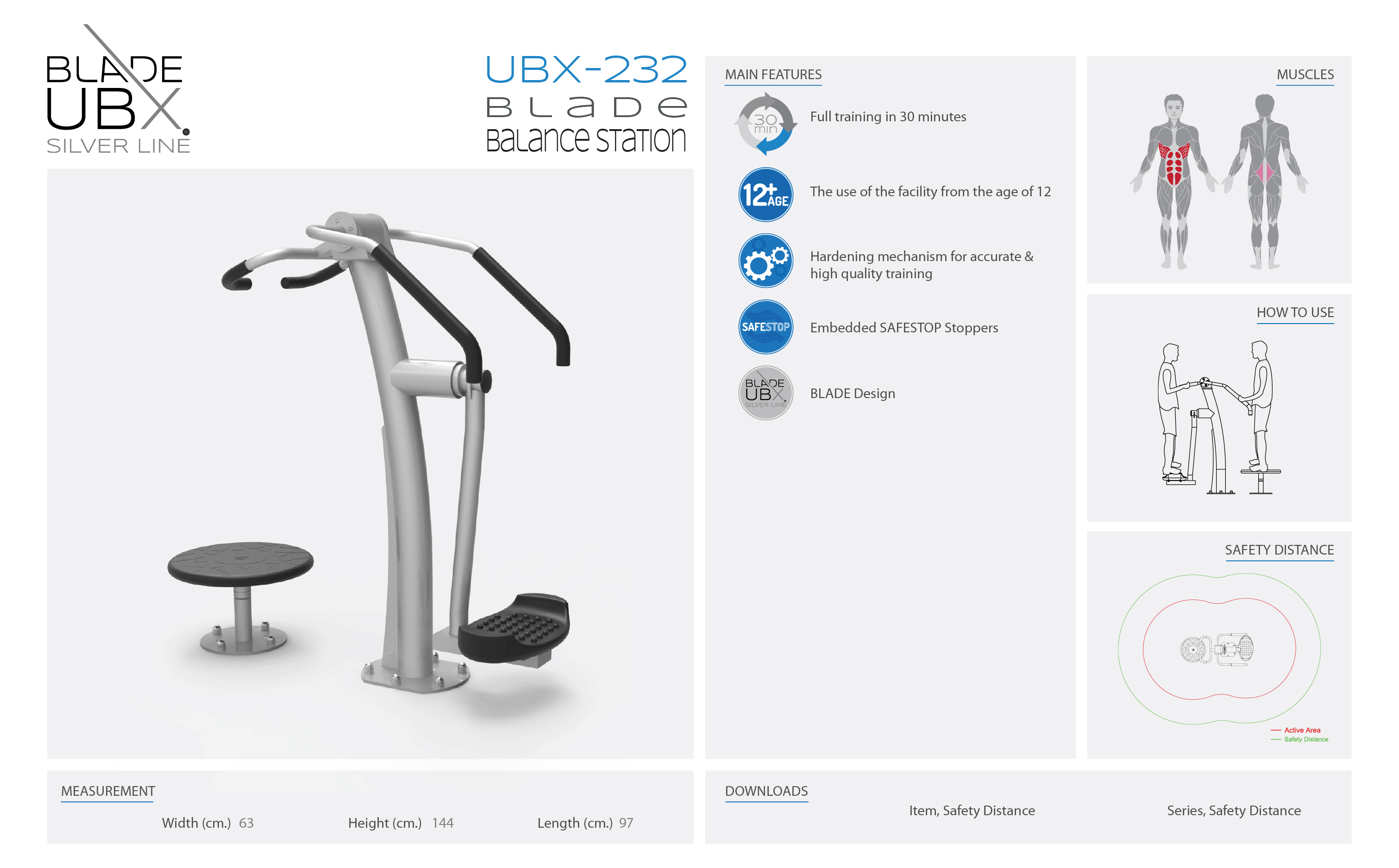 ubx-232 blade balance station -  אורבניקס - מתקן כושר - תחנת איזון להבים